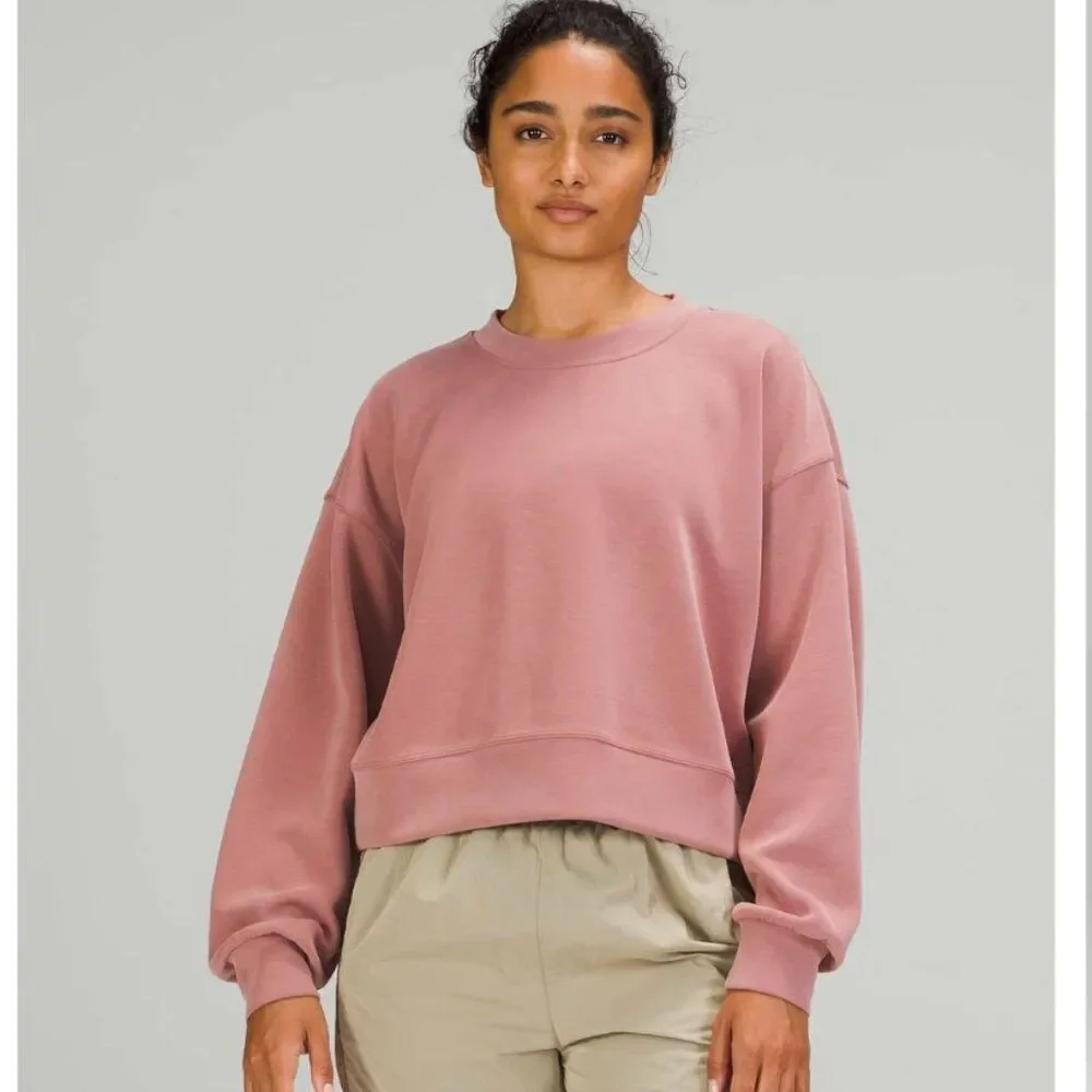 Lululemon Perfectly Oversized Cropped Crew *Softstreme™ Spiced Chai